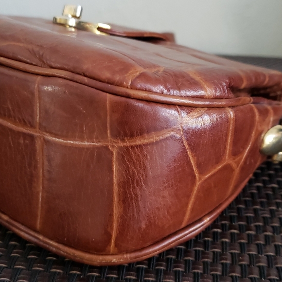 VTG Paola Lungo brown Ital leather crossbody bag - Picture 6 of 16